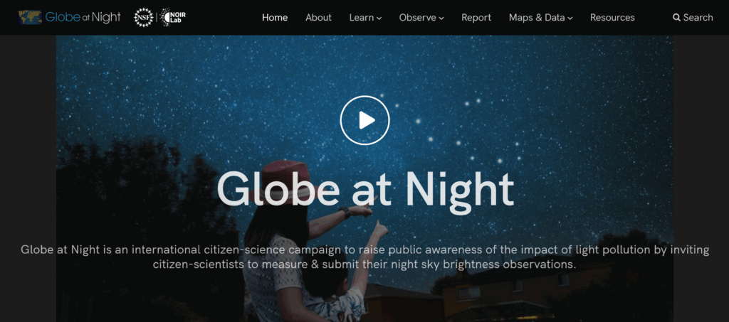 Globe at Night homepage