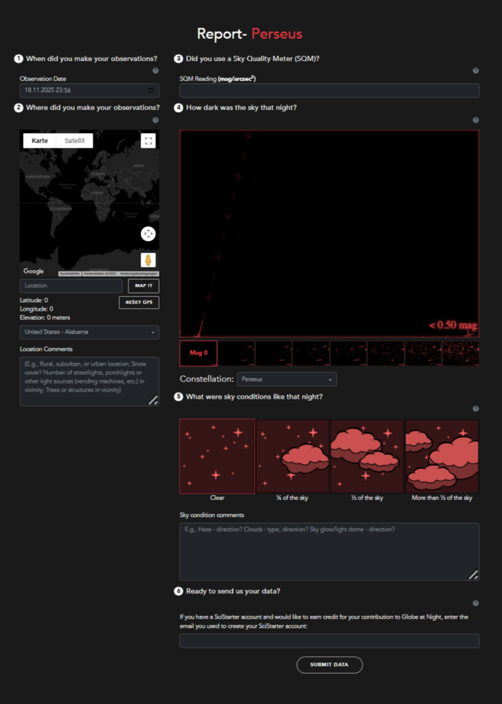 report form with many questions on two columns
