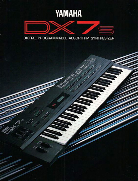 A Yamaha DX7 II synthesizer magazine advertisment scan