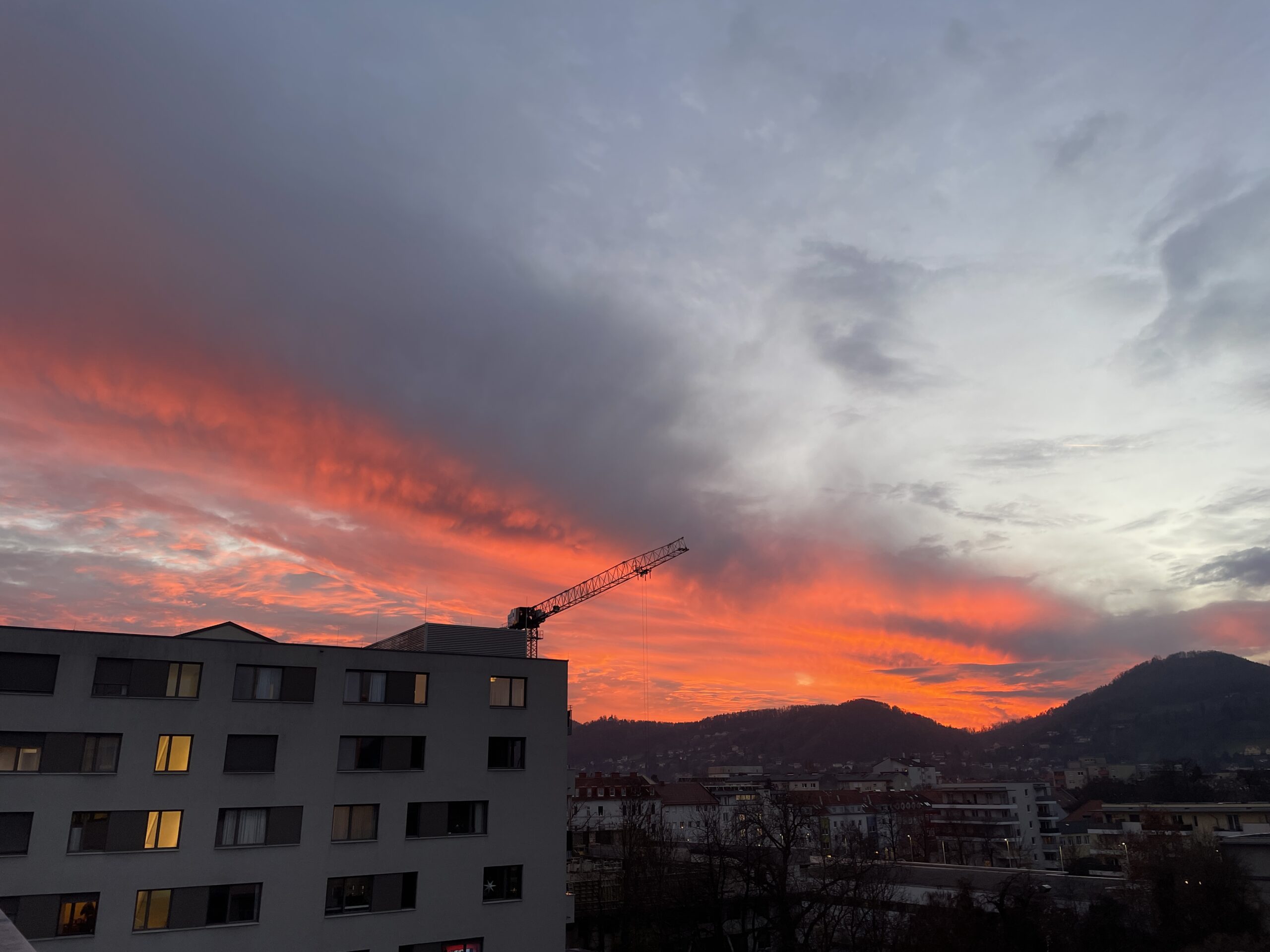 sunset seen from FH Joanneum rooftop